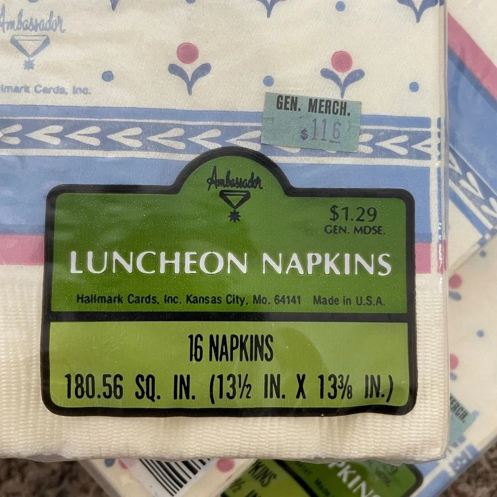 Vintage Hallmark Ambassador Luncheon Napkins Floral Tulip Lot of 4‎ Packs